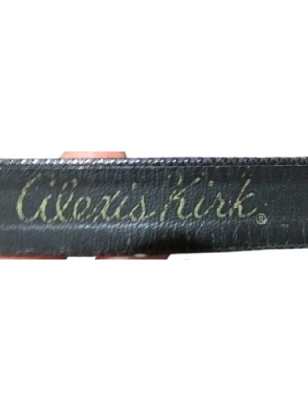 Alexis Kirk Vintage Dark Green snakeskin leather embellished adjustable belt
